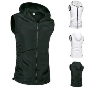 Outerwear | Mens Whisper Hooded Vest Black Clothing Black